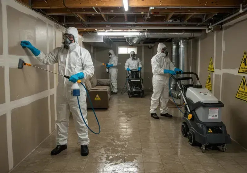 Basement Moisture Removal and Structural Drying process in Gunter, TX